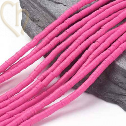 Rondelles Heishi 4mm Fuchsia par Fil 40cm