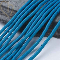 Heishi Rings 4mm bleu String 40cm