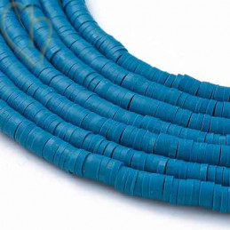 Rondelles Heishi 4mm Bleu par Fil 40cm