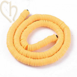 Heishi rondellen 8mm Oranje pastel String 40 cm.