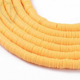 Heishi rondellen 8mm Oranje pastel String 40 cm.