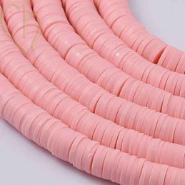 Heishi Rings 8mm Babypink String 40cm