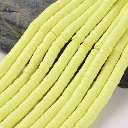 Heishi rondellen 8mm geel pastel String 40 cm