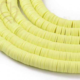 Heishi rondellen 8mm geel pastel String 40 cm