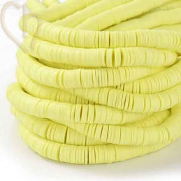 Heishi rondellen 8mm geel pastel String 40 cm