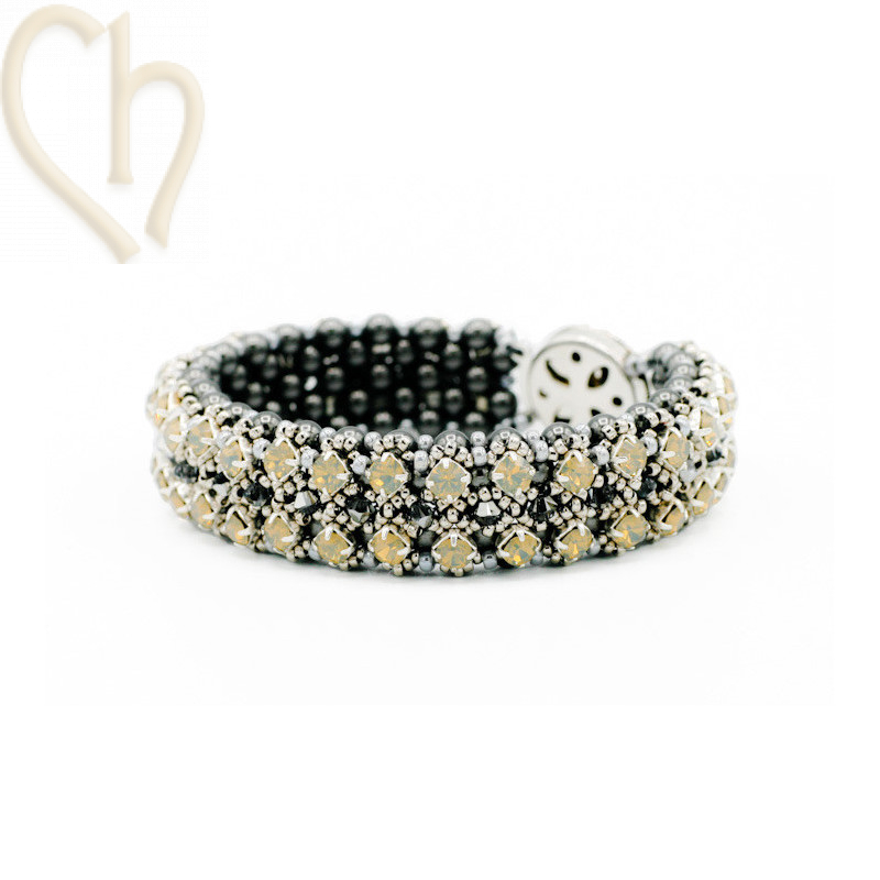 Kit armband Gaudy Grijs zwart