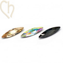 Slim Navette Aurora Crystal 35mm Light Peach Shimmer