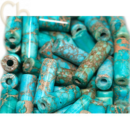 Cilinder natuursteen 13*4mm Jaspe Imperial Turquoise