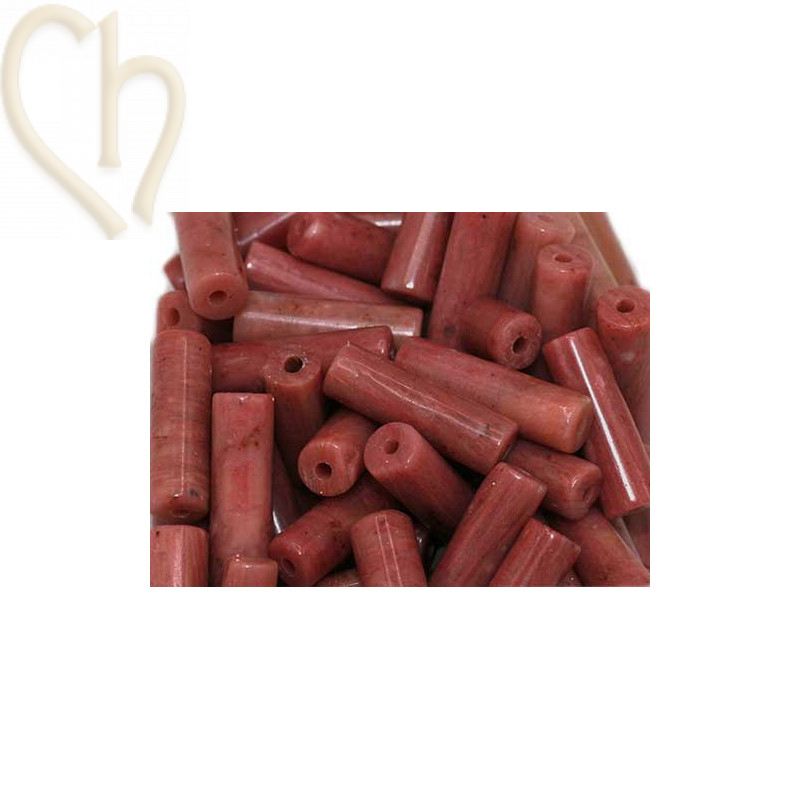 Tube 13*4mm natural stone - Rhodonite Rose Naturelle