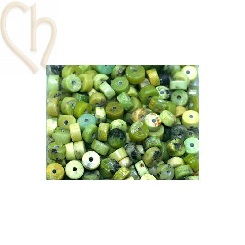 Rondelle Pierre Naturelle 2*4mm Chrysoprase Citron