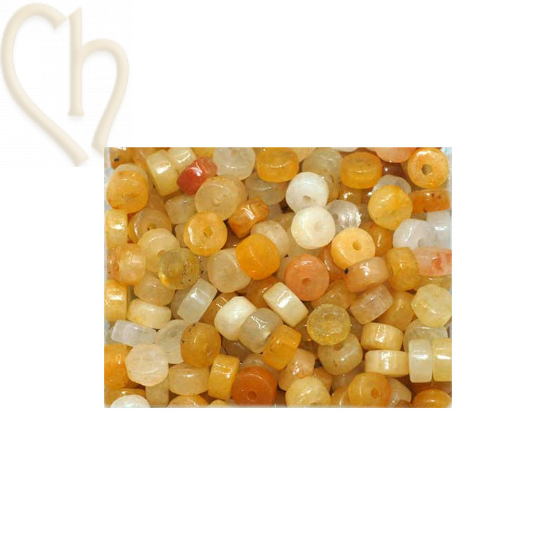 Ring Natural Stone 2*4mm Agathe Jaune