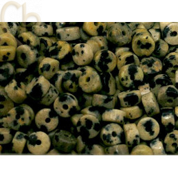 Rondelle Pierre Naturelle 2*4mm Jaspe Dalmatien