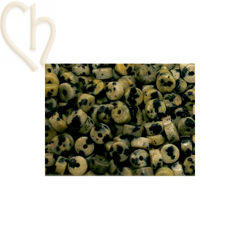 Rondelle Pierre Naturelle 2*4mm Jaspe Dalmatien