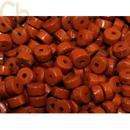 Rondelle Pierre Naturelle 2*4mm Jaspe Rouge Brun