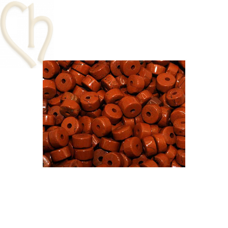 Rondelle Pierre Naturelle 2*4mm Jaspe Rouge Brun