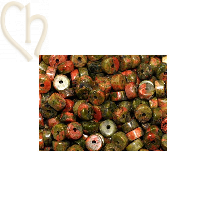 Rondelle Pierre Naturelle 2*4mm Unakite
