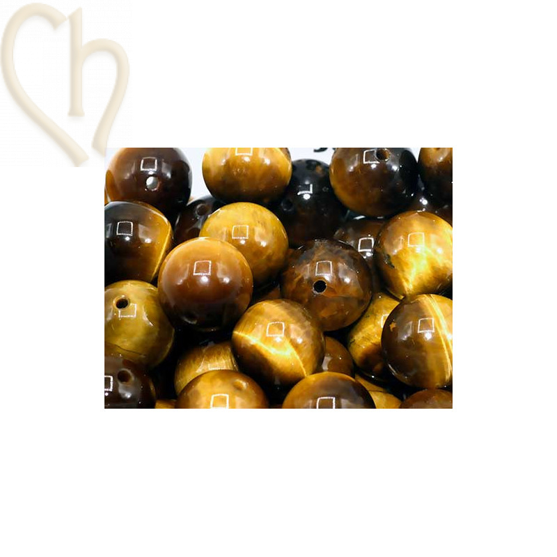 Pierre naturelle rond 10mm - Oeil de Tigre