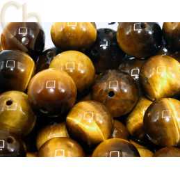 Pierre naturelle rond 12mm - Oeil de Tigre