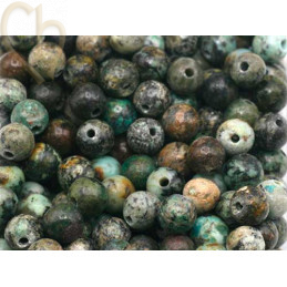 Pierre naturelle rond 4mm - Turquoise d'Afrique
