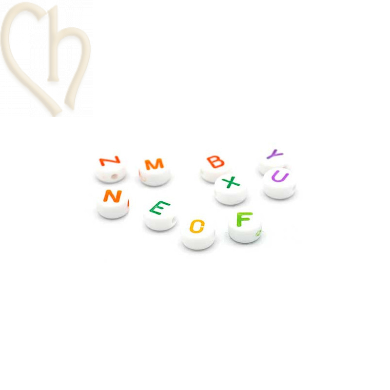 Letterkralen alfabet rond kleur 6mm