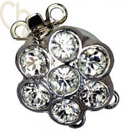 fermoir 2-rangs 12mm fleur avec strass