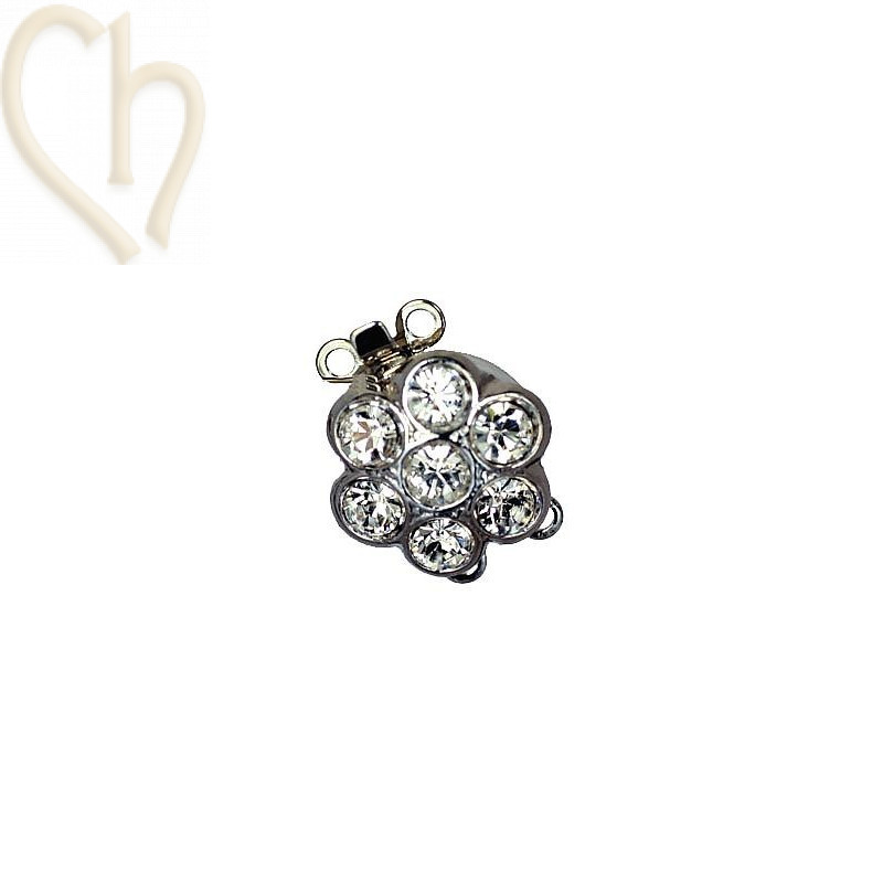 slot 2-rijen 12mm bloem met strass