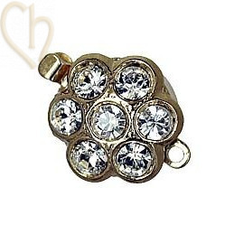 clasp 1-row 12mm flower with strass