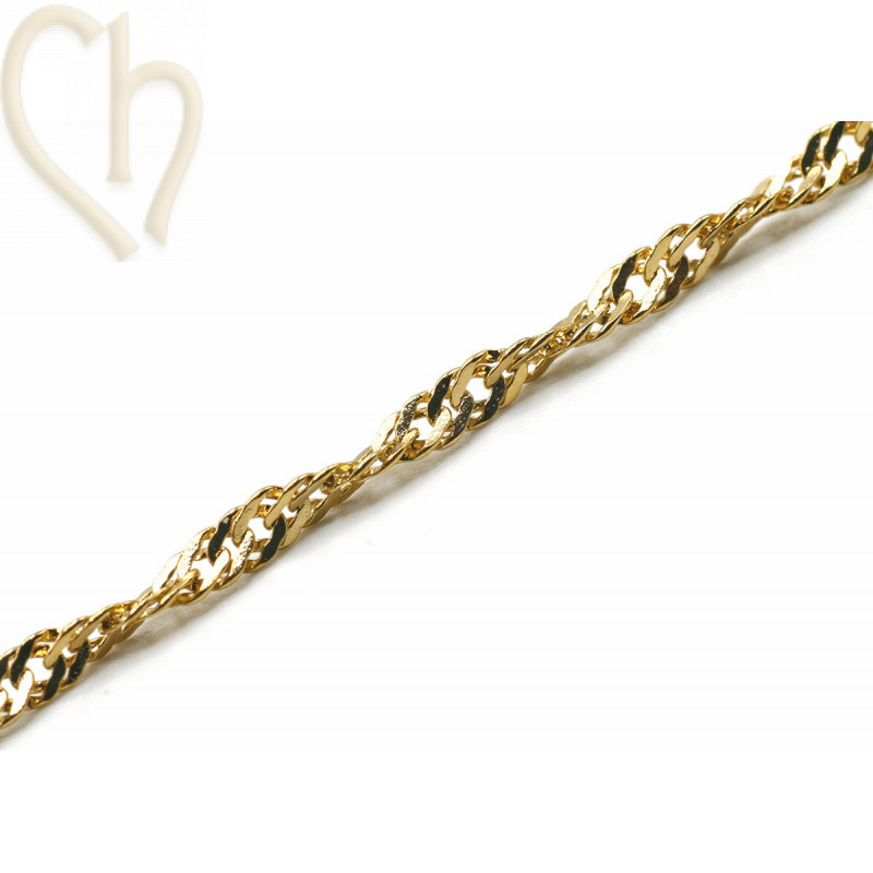 Edelstaal RVS ketting plat gedraaid 3mm