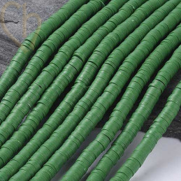 Heishi Rings 6mm Green String 40cm