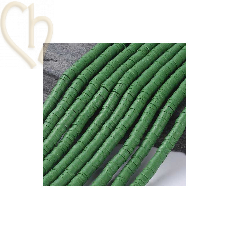 Heishi Rings 6mm Green String 40cm