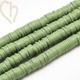 Heishi rondellen 6mm khaki String 40 cm