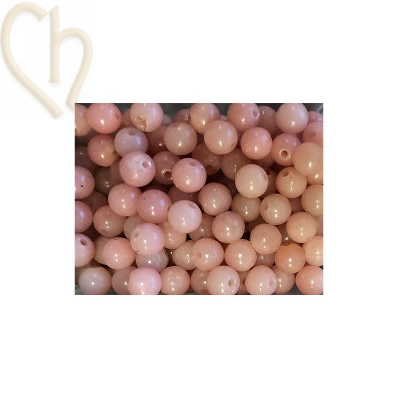 Pierre naturelle rond 6mm - Opal Rose China