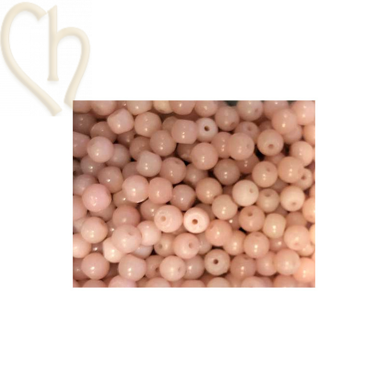 Pierre naturelle rond 4mm - Opal Rose China