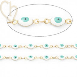 Chaine acier maille non soudé avec émail blanc