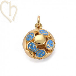 Charms Gold Plated boule 15mm smiley