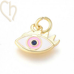 Charms Gold Plated ball 15mm Eyes oval