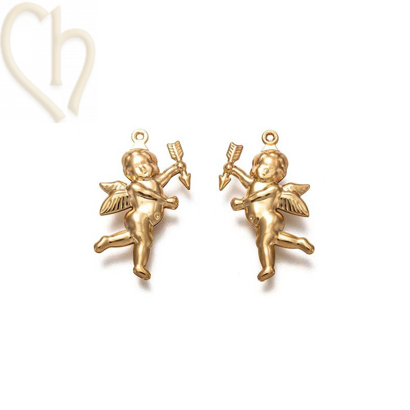Stainless Steel hangertje cupido 30mm Gold Plated