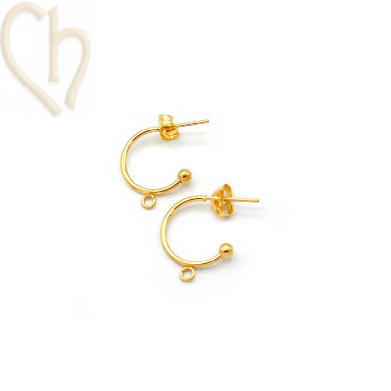 Boucles d'Oreilles acier rond 10mm avec anneau