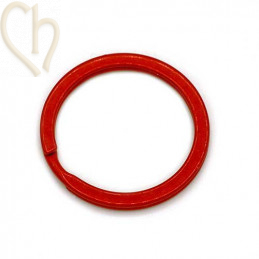 Double ring steel 28mm for keyholder Red