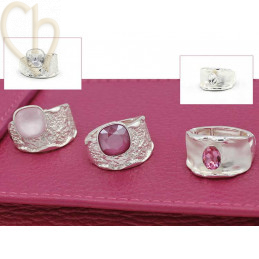 Bague reglable élastique avec support pour Crystal 4470 10mm