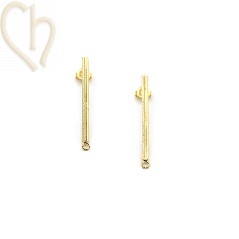 Earrings Fashion barette 40mm Gold with ring