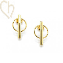 Boucles d'Oreilles barette 25mm Gold avec anneau 15mm
