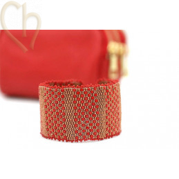 Kit bracelet Double Peyote Cube in Red Gold