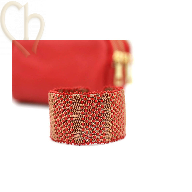 Kit armband Double Peyote Cube in Rood Gold
