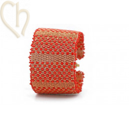 Kit bracelet Double Peyote Cube en Rouge Gold