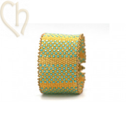 Kit bracelet Double Peyote Cube in Turqoise Gold