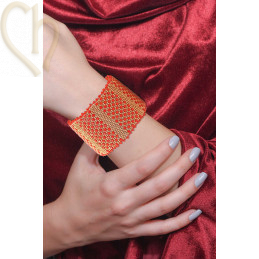 Kit bracelet Double Peyote Cube en Rouge Gold