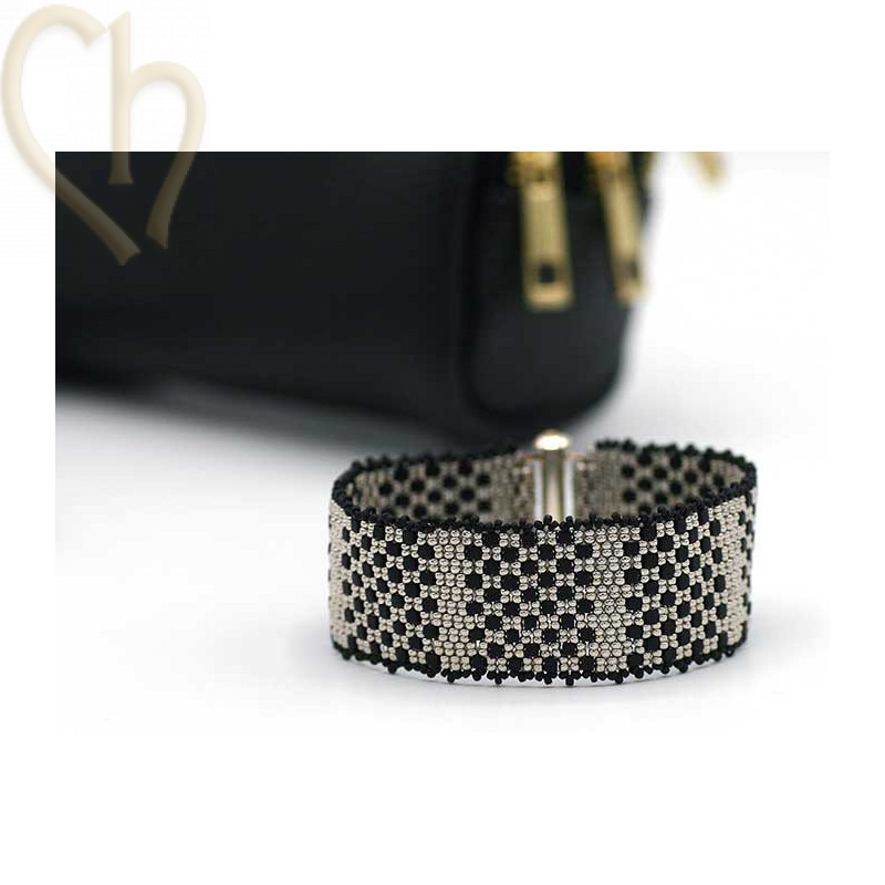 Kit bracelet Double Peyote Cube in Palladium Black Matte