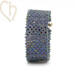 Kit bracelet Double Peyote Cube in Navy Blue