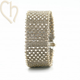 Kit bracelet Double Peyote Cube in Multi Silver